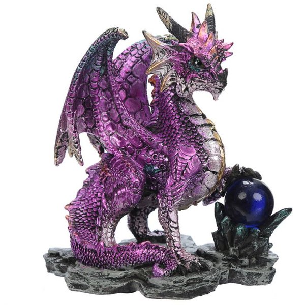 dragon violet et sa boule de cristal