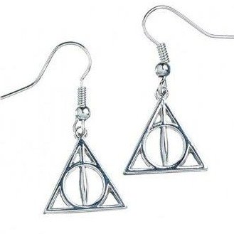 Harry Potter boucles d'oreilles plaquées argent Deathly Hallows